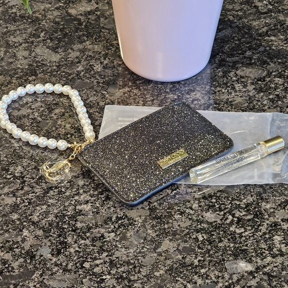 Jimmy Choo Other - Jimmy Choo Coin Pouch w/ Faux Pearl Wristlet & "I Want Choo Forever" Perfume 5ML